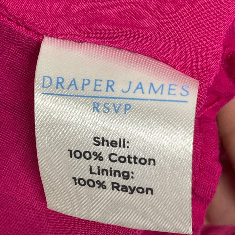 Draper James Puff Sleeve Midi Dress Womens S Pink Square Neck A Line Preppy - Picture 5 of 9